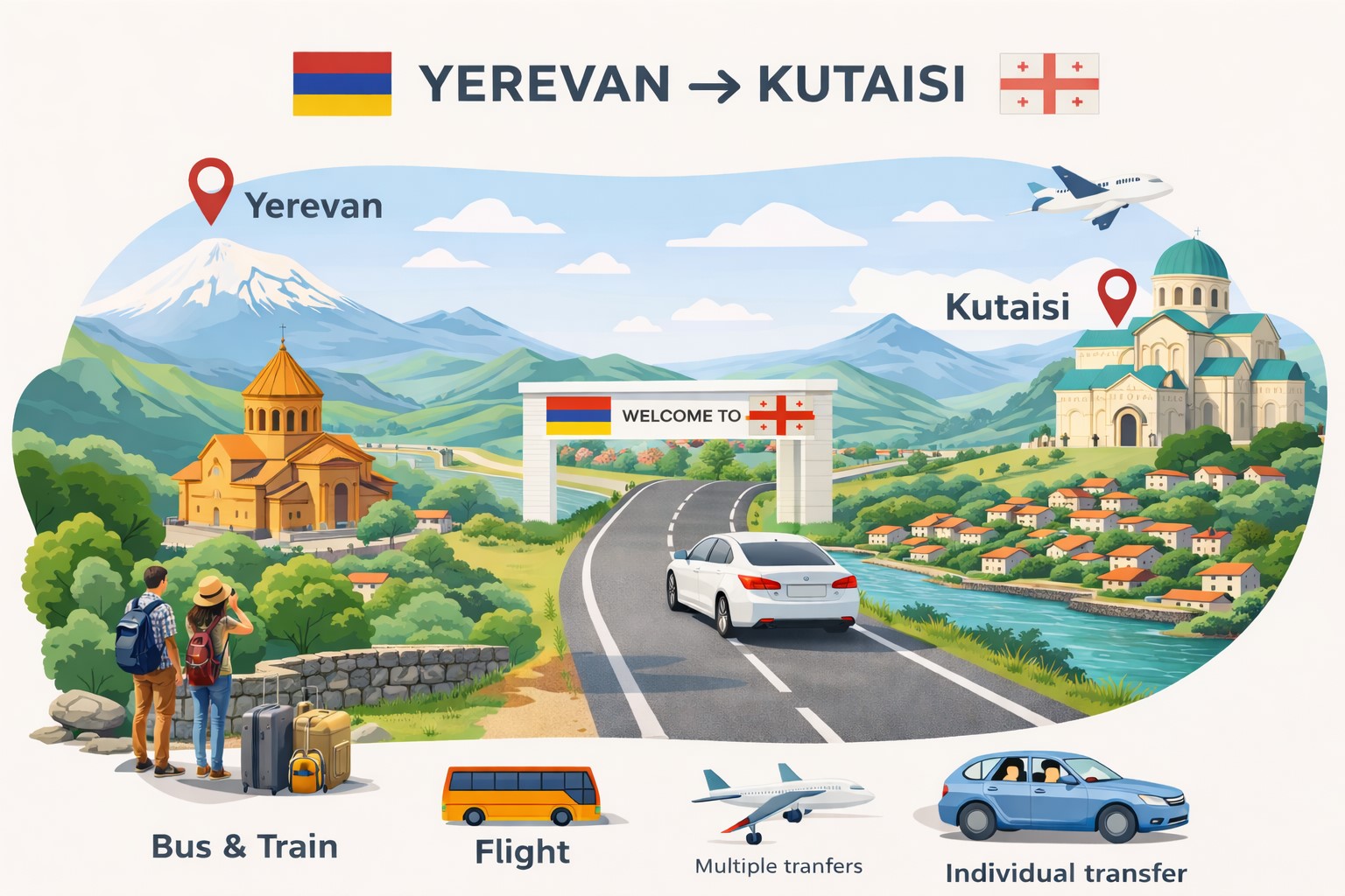 Как добраться из Еревана в Кутаиси